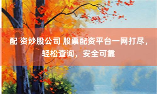 配 资炒股公司 股票配资平台一网打尽，轻松查询，安全可靠